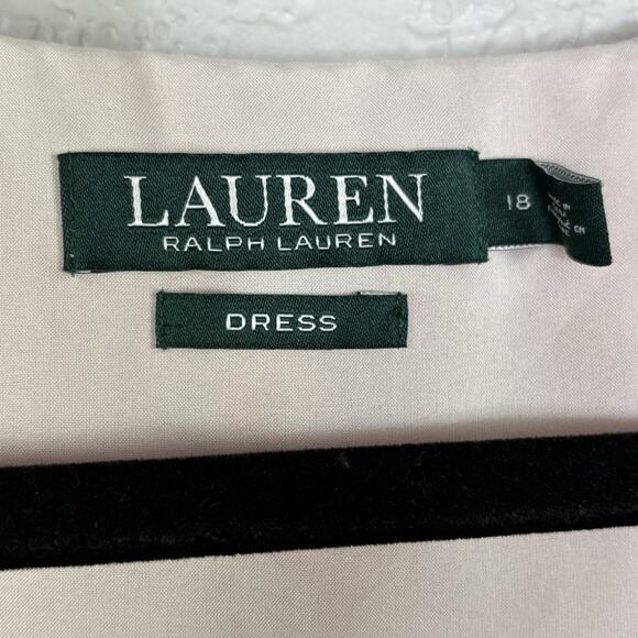 Ralph Lauren LRL Fit And Flare Dress Floral Coral Mu Pleated Chiffon Size 18 - Picture 6 of 7